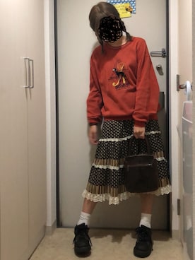 「Aラインスカート」｜「アイテム（その他シューズ）」を使った、とりさん（レディース・165cm）の秋コーディネート