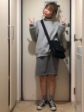 「carhartt」｜「アイテム（ワンピース/ドレス）」を使った、とりさん（レディース・165cm）の冬コーディネート