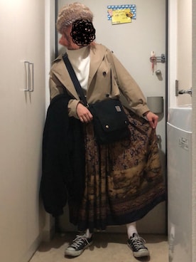 「BEAMS LIGHTS」｜「アイテム（トレンチコート）」を使った、とりさん（レディース・165cm）の春コーディネート