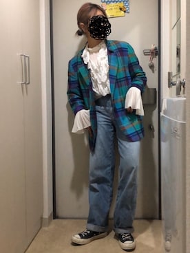 「calico（キャリコ）のアイテム（ジャケット/アウター）」を使った、とりさん（レディース・165cm）の春コーディネート