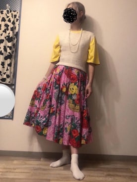 「KENZO」｜「アイテム（スカート）」を使った、とりさん（レディース・165cm）の夏コーディネート