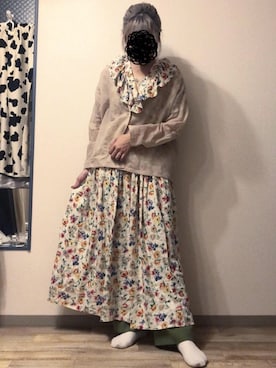 「ヴィンテージワンピース」｜「アイテム（スラックス）」を使った、とりさん（レディース・165cm）の秋コーディネート