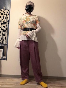 「袖フリル」｜「アイテム（アクセサリー）」を使った、とりさん（レディース・165cm）の秋コーディネート
