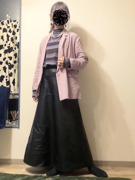 「Aラインスカート」｜「アイテム（ジャケット/アウター）」を使った、とりさん（レディース・165cm）の冬コーディネート