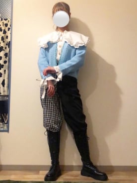 「丸襟ブラウス」｜とりさん（レディース・165cm）の冬コーディネート