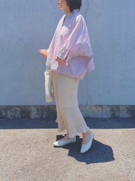 「透かし編みスカート」｜minamuxxさん（レディース・155cm）の春コーディネート