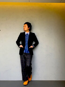 「N.HOOLYWOOD（N.ハリウッド）のアイテム（テーラードジャケット）」を使った、hayatsuzさん（メンズ・176cm）の冬コーディネート
