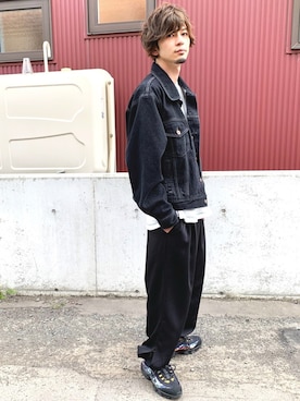 「JUNRED（ジュンレッド）のアイテム（デニムジャケット）」を使った、Jun さん（メンズ・175cm）の春コーディネート