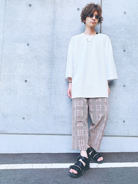 「KOMONO.（コモノ）のアイテム（サングラス）」を使った、Jun さん（メンズ・175cm）の夏コーディネート