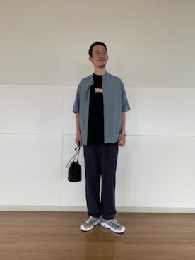 「allery（アレリー）のアイテム（バッグ）」を使った、丸尾　敦紀さん（メンズ・180cm）の春コーディネート