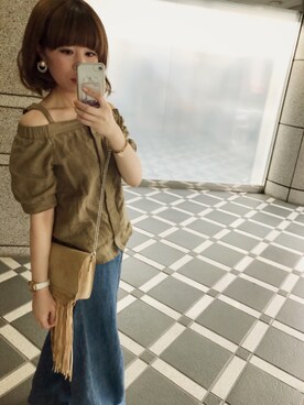 「RODEO（ロデオ）のアイテム」を使った、あーかさん（レディース・156cm）の春コーディネート