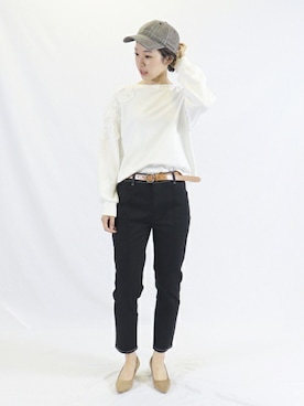 「COMME CA ISM（コムサイズム）のアイテム（帽子）」を使った、COMME CA ISM STAFFさん（レディース・164cm）の秋コーディネート