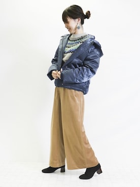 「COMME CA ISM（コムサイズム）のアイテム（ダウンジャケット/コート）」を使った、COMME CA ISM STAFFさん（レディース・164cm）の冬コーディネート