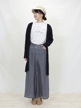 「COMME CA ISM（コムサイズム）のアイテム（帽子）」を使った、COMME CA ISM STAFFさん（レディース・164cm）の春コーディネート
