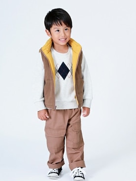 「COMME CA ISM（コムサイズム）のアイテム（ジャケット/アウター）」を使った、COMME CA ISM STAFFさん（キッズ・106cm）の秋コーディネート