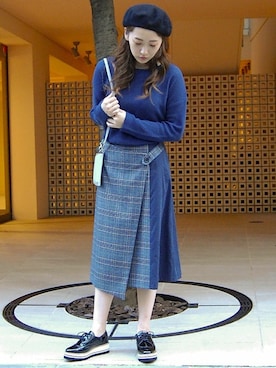 「COMME CA ISM（コムサイズム）のアイテム（ハンチング/ベレー帽）」を使った、COMME CA ISM STAFFさん（レディース・164cm）の秋コーディネート