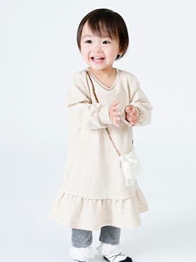 「COMME CA ISM（コムサイズム）のアイテム」を使った、COMME CA ISM STAFFさん（キッズ・78cm）の秋コーディネート