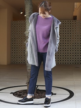 「COMME CA ISM（コムサイズム）のアイテム（その他アウター）」を使った、COMME CA ISM STAFFさん（レディース・160cm）の秋コーディネート