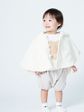 「COMME CA ISM（コムサイズム）のアイテム（ジャケット/アウター）」を使った、COMME CA ISM STAFFさん（キッズ・78cm）の秋コーディネート
