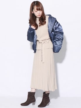 「COMME CA ISM（コムサイズム）のアイテム（ダウンジャケット/コート）」を使った、COMME CA ISM STAFFさん（レディース・164cm）の冬コーディネート