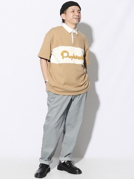 「ラガーシャツ」｜「アイテム（ニットキャップ/ビーニー）」を使った、COMME CA ISM STAFFさん（メンズ・162cm）の春コーディネート