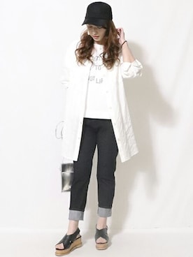 「ロングシャツ」｜「アイテム（財布/小物）」を使った、COMME CA ISM STAFFさん（レディース・164cm）の夏コーディネート