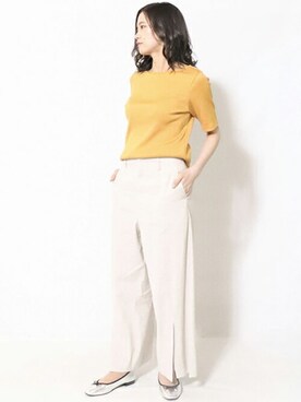 「マスタードイエロー」｜COMME CA ISM STAFFさん（レディース・164cm）の夏コーディネート