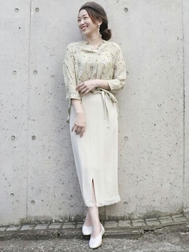 「COMME CA ISM（コムサイズム）のアイテム（ハンチング/ベレー帽）」を使った、COMME CA ISM STAFFさん（レディース・164cm）の秋コーディネート