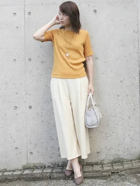 「マスタードイエロー」｜COMME CA ISM STAFFさん（レディース・168cm）の秋コーディネート