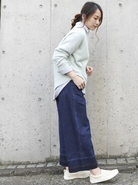 「ONIGIRI（オニギリ）のアイテム（スニーカー）」を使った、COMME CA ISM STAFFさん（レディース・164cm）の秋コーディネート