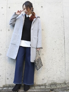 「COMME CA ISM（コムサイズム）のアイテム（その他アウター）」を使った、COMME CA ISM STAFFさん（レディース・164cm）の秋コーディネート
