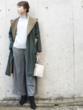 その他アウターを使った グリーンコート のレディース人気ファッションコーディネート Wear