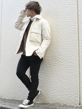 「COMME CA ISM（コムサイズム）のアイテム（ジャケット/アウター）」を使った、COMME CA ISM STAFFさん（メンズ・165cm）の秋コーディネート
