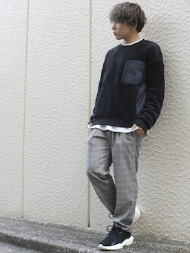 「COMME CA ISM（コムサイズム）のアイテム（スウェット）」を使った、COMME CA ISM STAFFさん（メンズ・165cm）の冬コーディネート