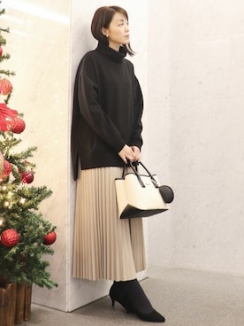 「オフタートルネック」｜COMME CA ISM STAFFさん（レディース・168cm）の冬コーディネート