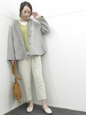 「ONIGIRI（オニギリ）のイヤリング（イヤリング）」を使った、COMME CA ISM STAFFさん（レディース・164cm）の冬コーディネート