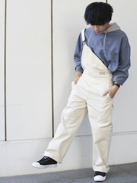 サロペット オーバーオールを使った ビックシャツ の人気ファッションコーディネート ユーザー ショップスタッフ Wear