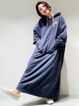 「ONIGIRI（オニギリ）のアイテム（スニーカー）」を使った、COMME CA ISM STAFFさん（レディース・152cm）の冬コーディネート