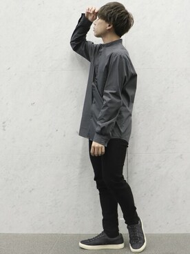 「COMME CA ISM（コムサイズム）のアイテム（スラックス）」を使った、COMME CA ISM STAFFさん（メンズ・165cm）の冬コーディネート