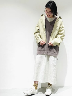 「春先取りコーデ」｜「アイテム（ジャケット/アウター）」を使った、COMME CA ISM STAFFさん（レディース・152cm）の春コーディネート