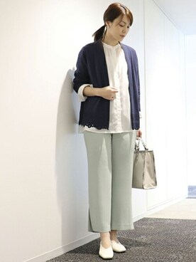 「ダブルクロスパンツ」｜COMME CA ISM STAFFさん（レディース・168cm）の春コーディネート