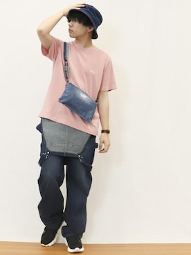 「春カラー」｜「アイテム（オールインワン・サロペット）」を使った、COMME CA ISM STAFFさん（メンズ・165cm）の春コーディネート