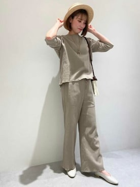 「高島ちぢみ」｜COMME CA ISM STAFFさん（レディース・160cm）の春コーディネート