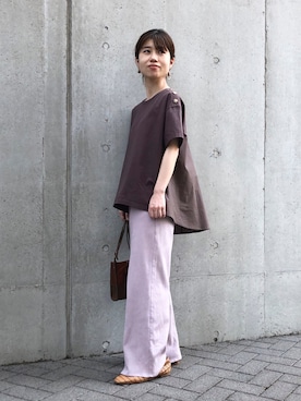 「高島ちぢみ」｜COMME CA ISM STAFFさん（レディース・155cm）の夏コーディネート