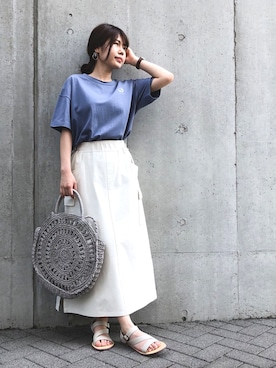 「ONIGIRI（オニギリ）のアイテム（サンダル）」を使った、COMME CA ISM STAFFさん（レディース・152cm）の夏コーディネート