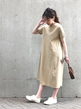 「アクティブコーデ」｜「アイテム（ワンピース/ドレス）」を使った、COMME CA ISM STAFFさん（レディース・164cm）の夏コーディネート