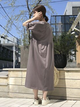 「ONIGIRI（オニギリ）のアイテム（スニーカー）」を使った、COMME CA ISM STAFFさん（レディース・155cm）の夏コーディネート