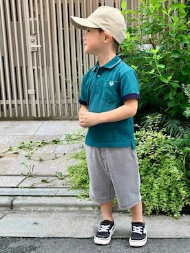「COMME CA ISM（コムサイズム）のアイテム」を使った、COMME CA ISM STAFFさん（キッズ・106cm）の夏コーディネート