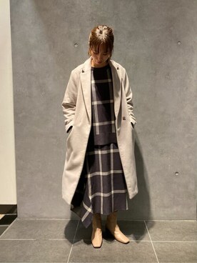 「COMME CA ISM（コムサイズム）のアイテム（チェスターコート）」を使った、COMME CA ISM STAFFさん（レディース・160cm）の秋コーディネート