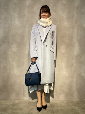 「COMME CA ISM（コムサイズム）のアイテム（チェスターコート）」を使った、COMME CA ISM STAFFさん（レディース・160cm）の秋コーディネート
